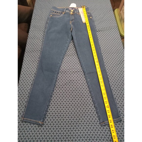WAIST 30 INCHES SIZE 11 SKINNY JEANS STRETCH PUSH UP DENIM BLUE 11- 5 CTP16 SZ11 - Picture 7 of 10